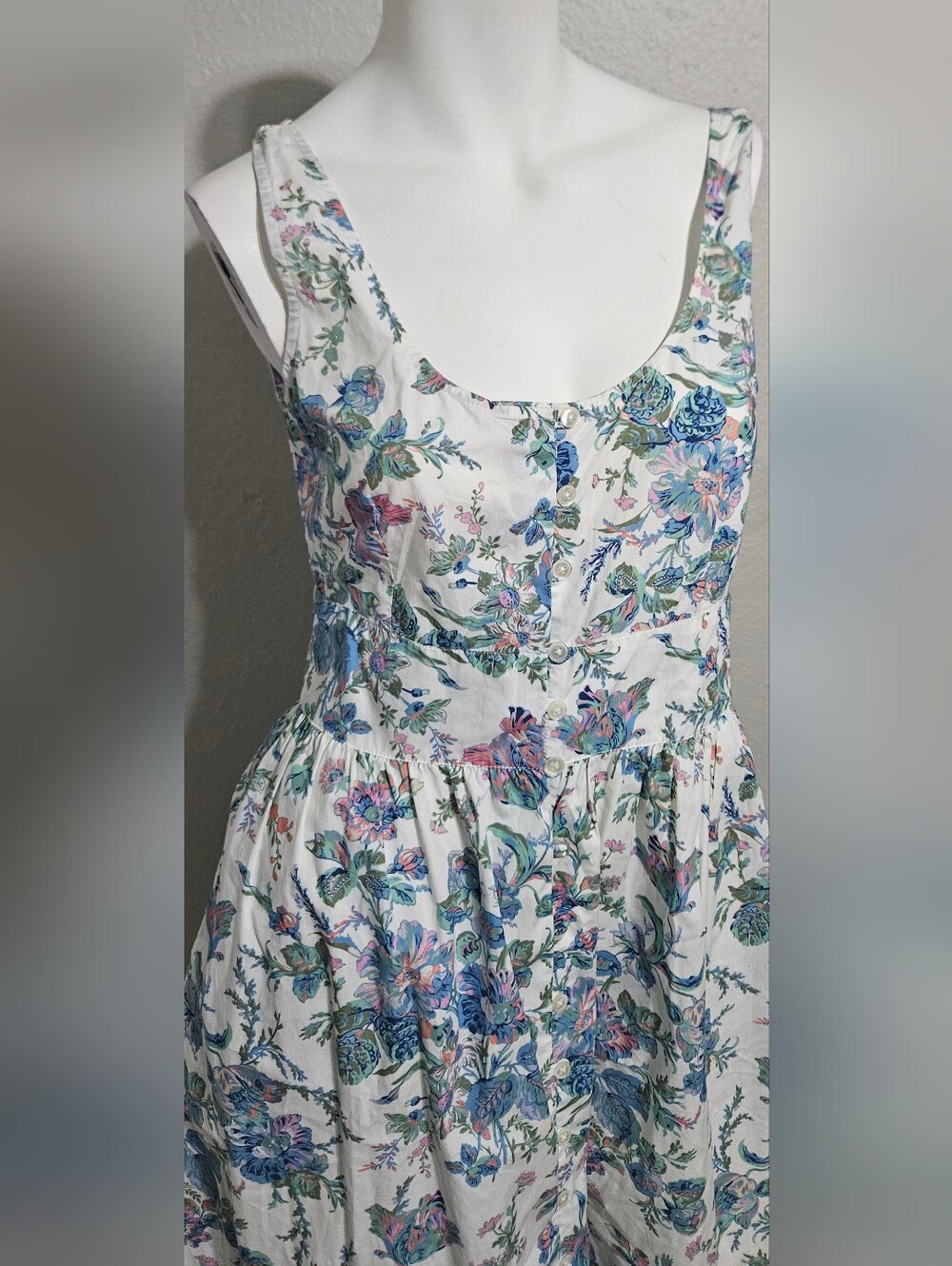 J.Crew English Garden Floral Print Button Front Midi Cottagecore Dress size 4 - Picture 2 of 8